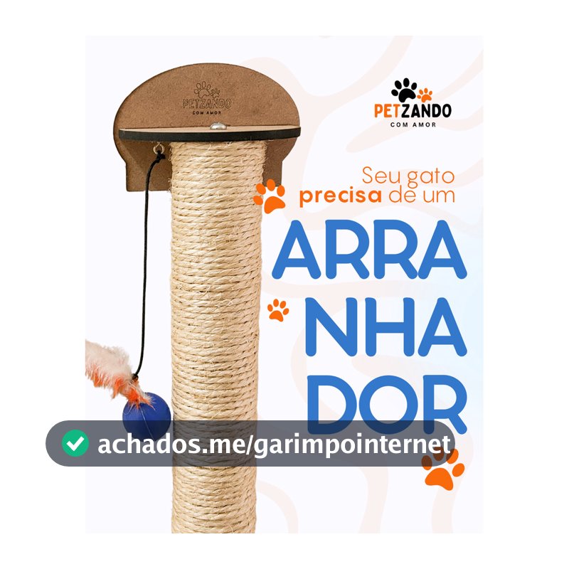 Arranhador Parede Gato Sisal Poste Brinquedo Pet PetZando
