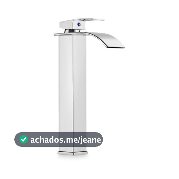 Torneira Banheiro Cuba Alta/Baixo Cascata Inox Bancada 100% Metal  Acabamento Brilhante