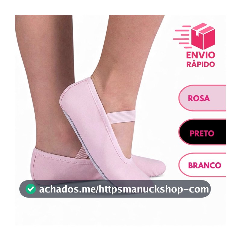 Sapatilha Para Ballet Couro Sintético Rosa Preto E Branco