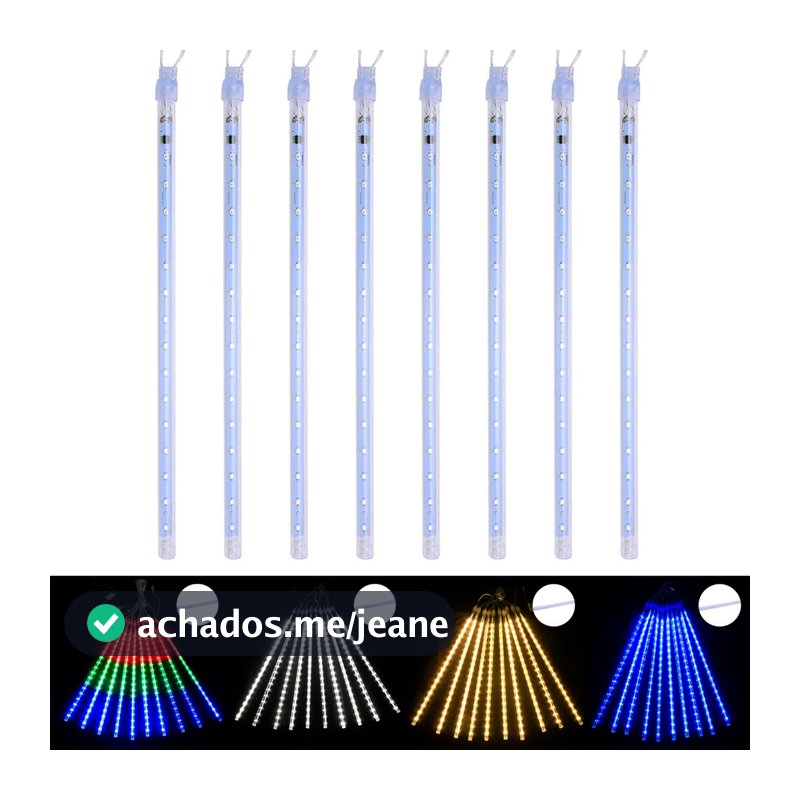 Cascata Bastão 8 Tubos 50cm Led Chuva Meteoro M/F