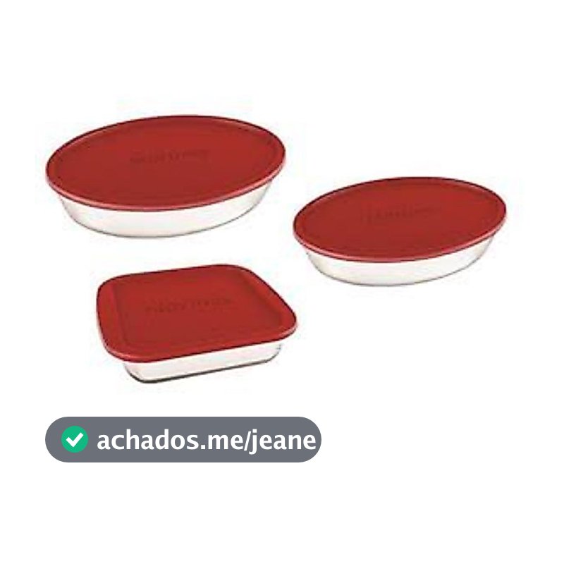 Conjunto Marinex 3 peças Marinex Vermelha Travessas Assadeiras Vidro com Tampa enviadas de forma aleatória