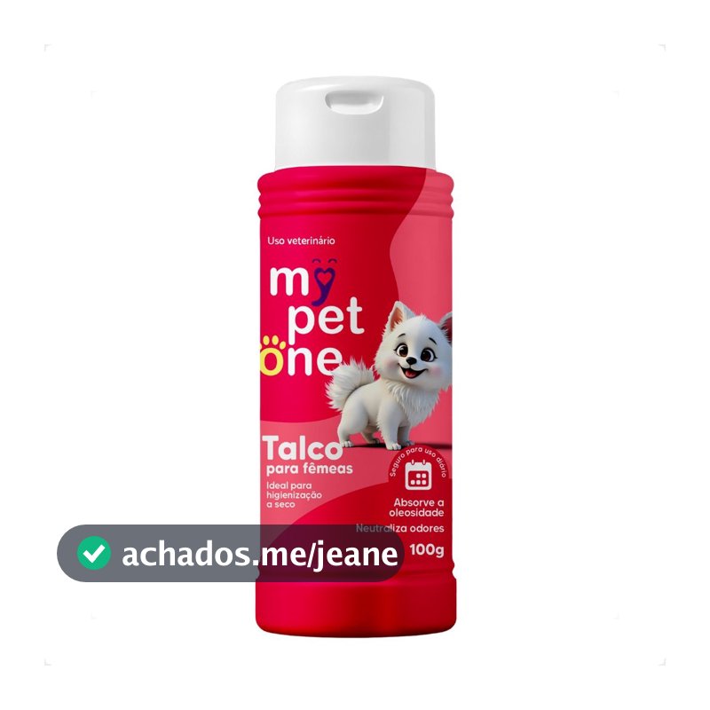 Talco Higiênico Perfumado Para Cães Fêmea Mypetone - 100g