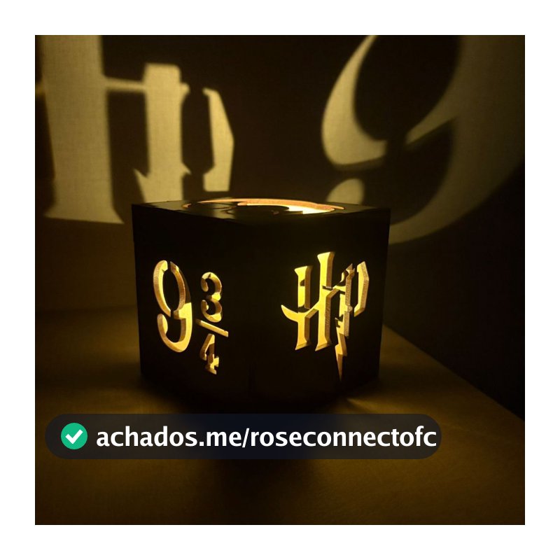 Luminária Decorativa Harry Potter Caixa MDF com Vela LED