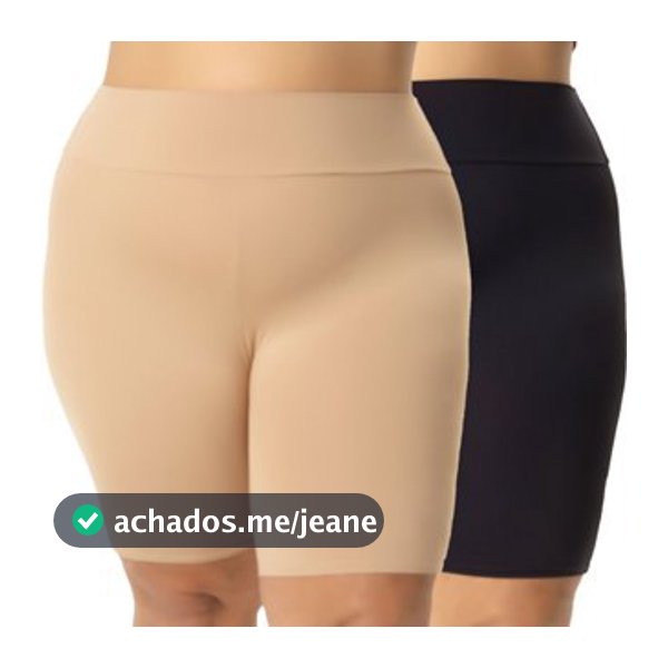 Kit 2 Short Anágua Plus Size Modeladora Cintura Alta Segunda Pele Térmica