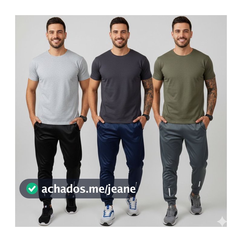 Calças Jogger Com Refletivo Para Academia Tecido Frio Forrado Bolsos Com Ziper