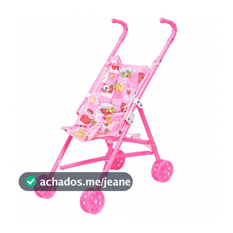 Carrinho de Boneca Rosa Standard Plástico - Castela