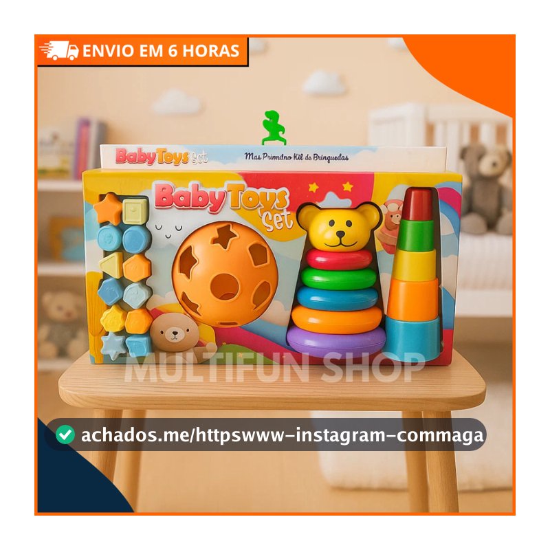 Kit de Brinquedos Educativos para Bebê | Empilhar, Encaixar e Estimular com Formas Coloridas