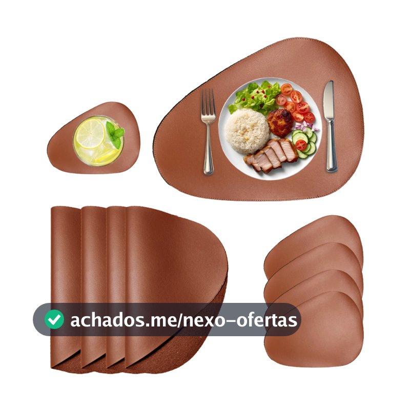 Kit Jogo Americano para Mesa Couro porta copos souplast Restaurante