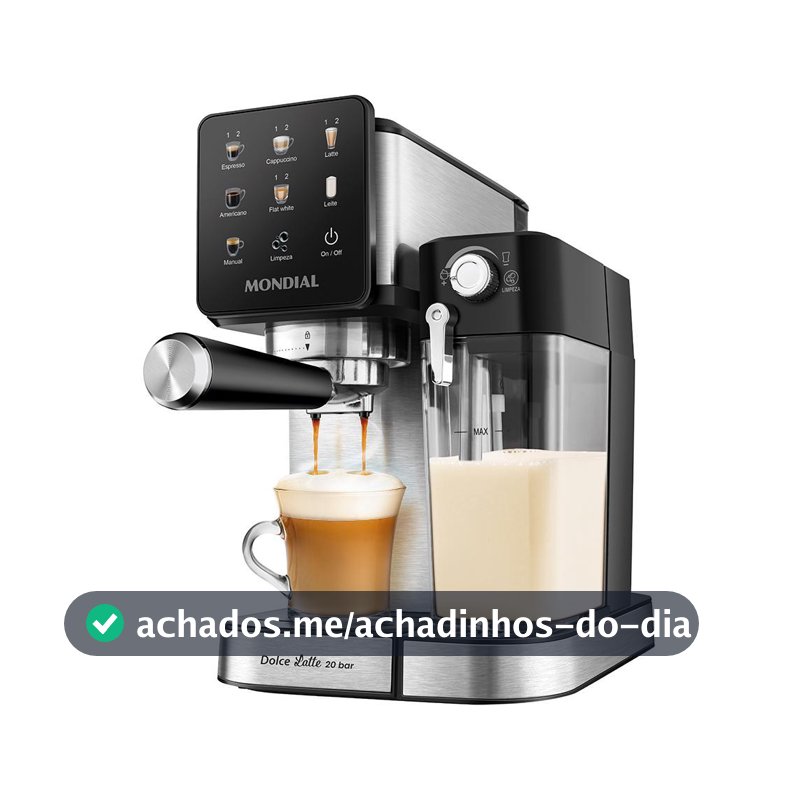 Cafeteira Espresso Automática Dolce Latte 20 bar Mondial Preto/Inox - CCL-01