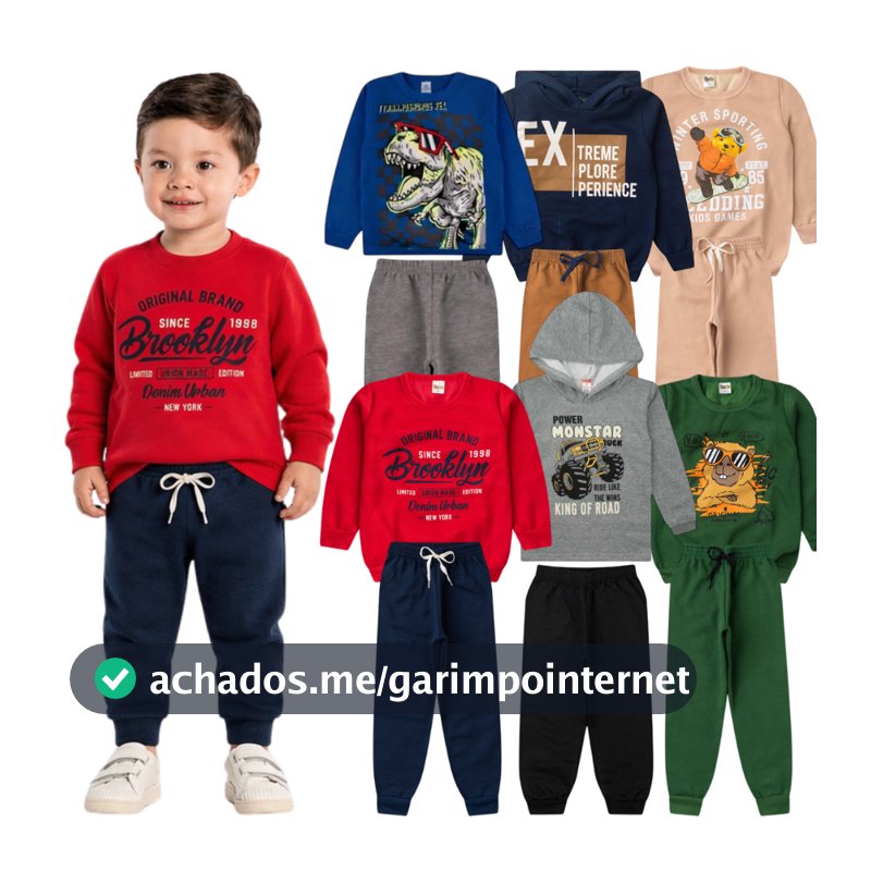 Kit 6 peças Roupa Infantil Masculina Inverno Conjunto Moletom Infantil Menino