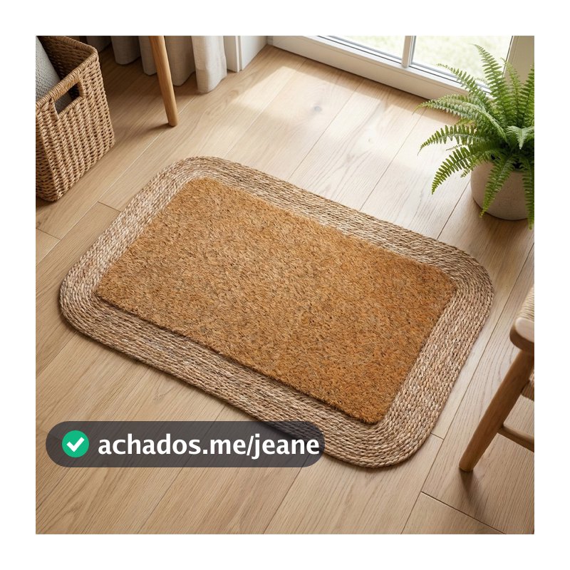Tapete Entrada Natural Rope Gigante 70x100 Sala de Estar Premium Elegante