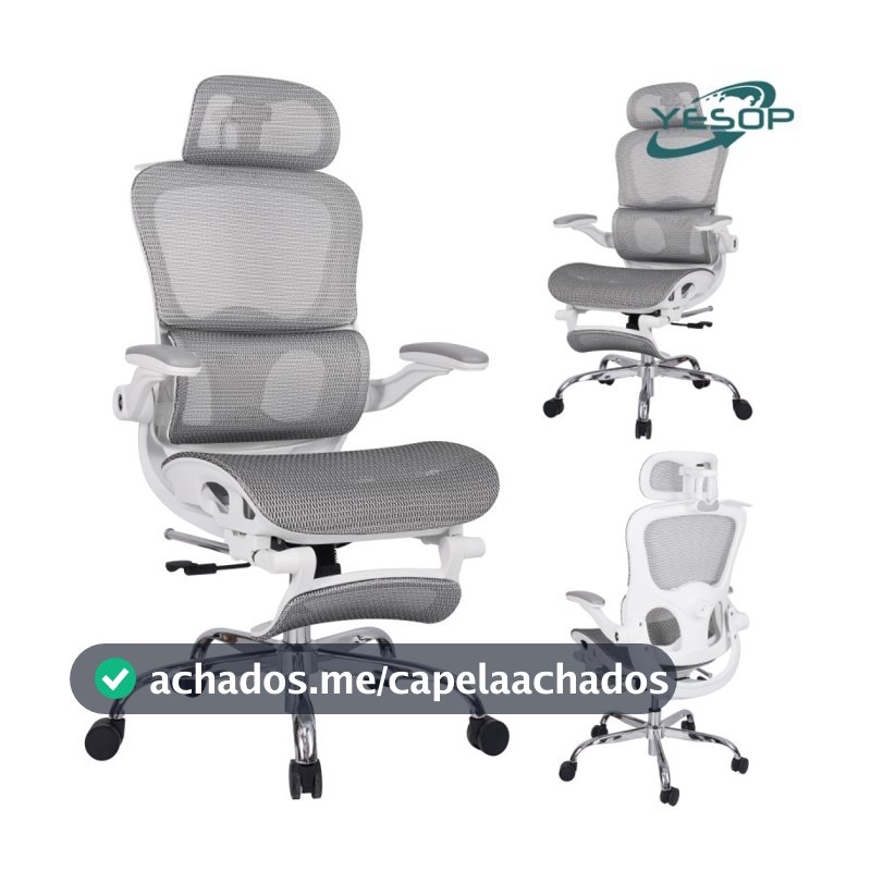 YESOP Cadeira De Escritório Ergonômica Com Apoio Lombar E De Pernas Assento Zero Gravity Cor Branco