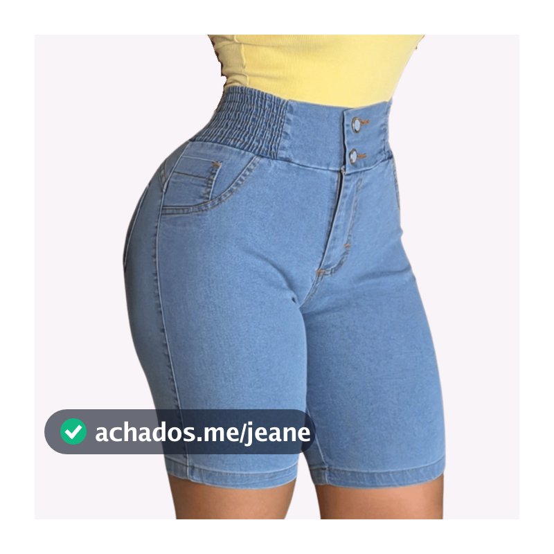 Short Jeans Feminino Meia Coxa Bermuda Feminina Cintura Alta Ciclista Modelado Blogueira Verão