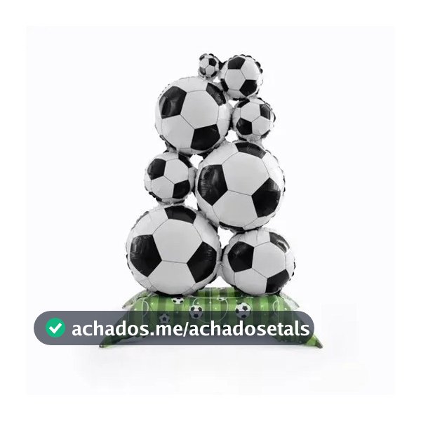 Balão com Base Torre de Bola 78cm Decoração Festa Infantil Futebol Enfeite de Mesa