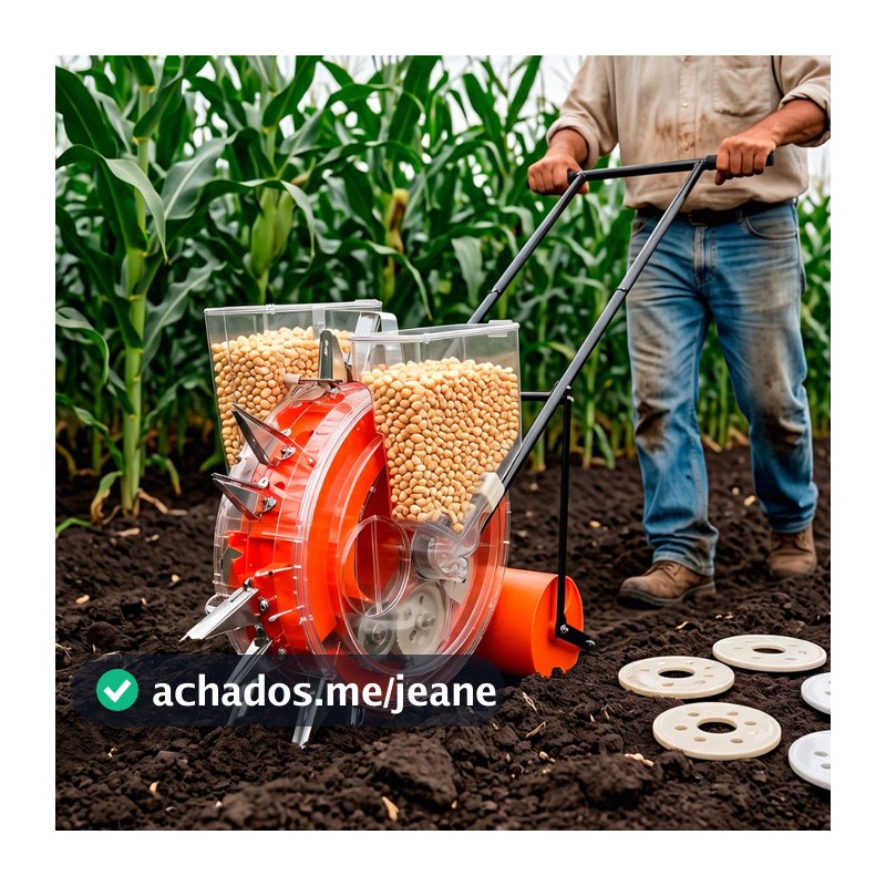Plantadeira Adubadeira De Empurrar Motocultivador Importway 14 Bicos Ajustáveis com 2 Reservatórios 3kg