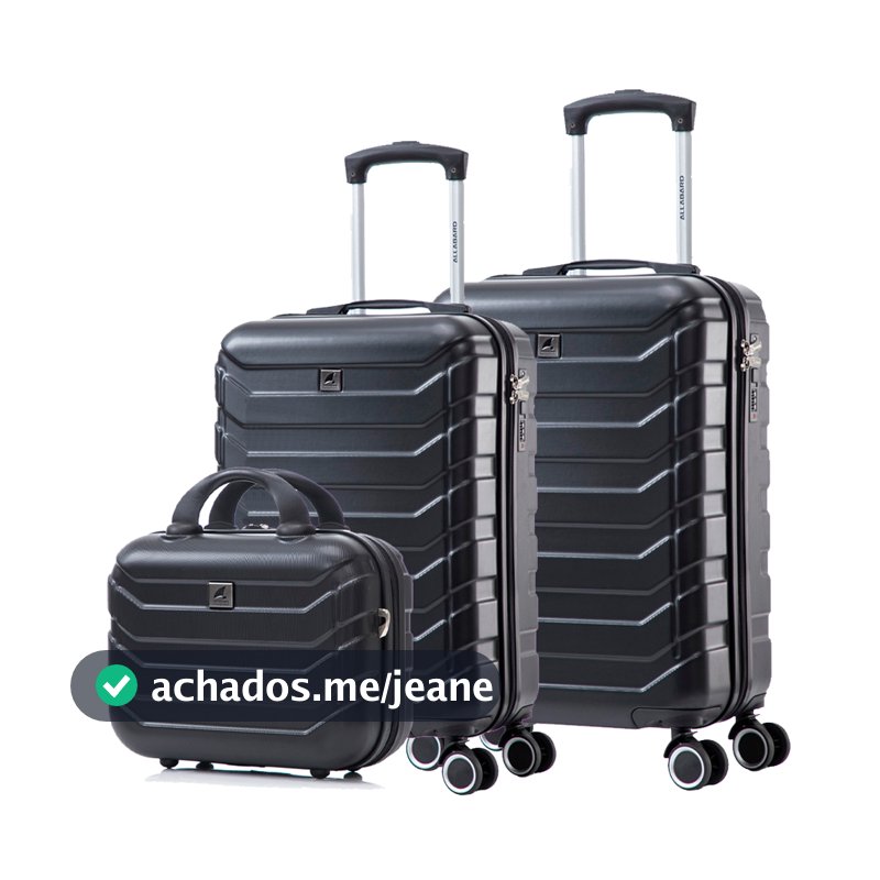 Kit 3 Unidades Mala Bordo Viagem Com Frasqueira Padrão ANAC Rígida ABS