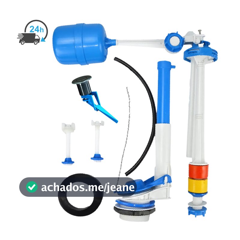 Kit Para Descarga Caixa Acoplada Completo Reparo Entrada Saída Universal Caixa De Descarga