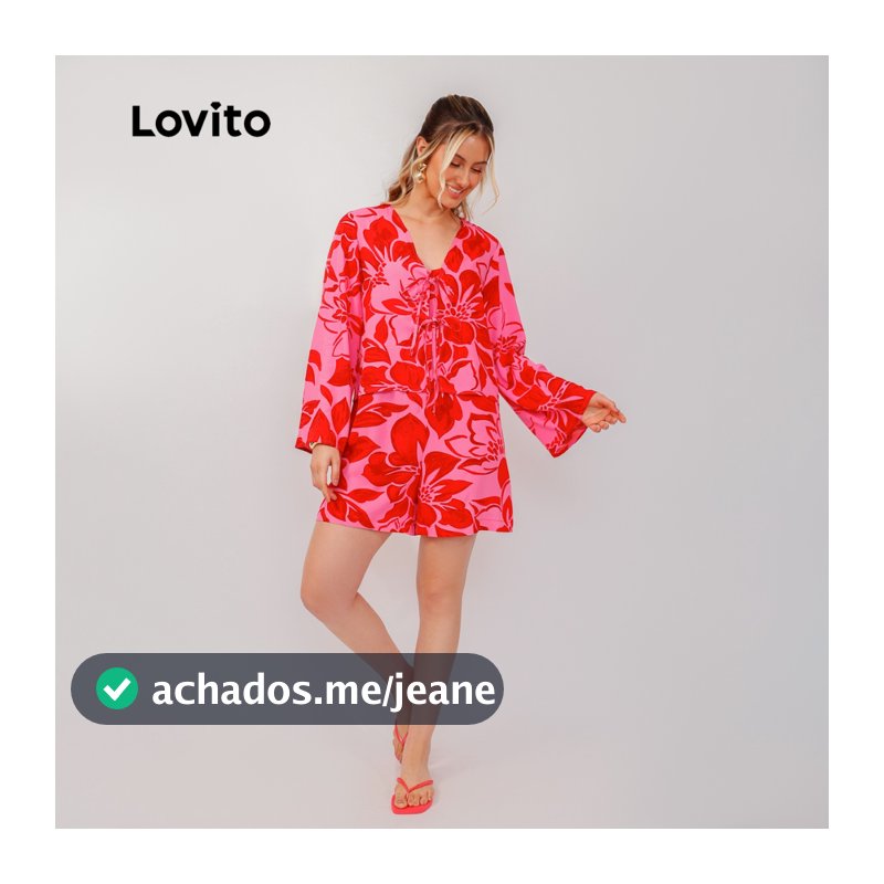 Lovito Bossa Blusa Manga Longa Estampado Floral BLB1263BRL1293