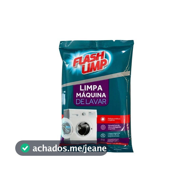 Limpa Máquina de Lavar Roupas em Pó 80g Flashlimp