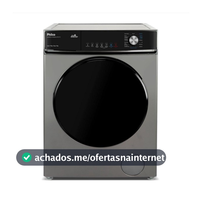 Lava e Seca Philco 16 Programas PLS Eco Inverter 10kg Titanium