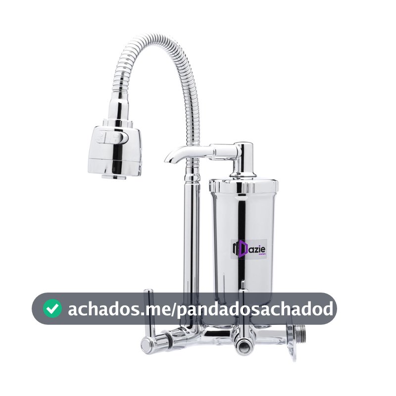 Torneira Dazie Metais Com Filtro Gourmet Flexivel Carbon Block Agua Pro Saúde Blindado Abs 1/4 de Volta Arejador Parede