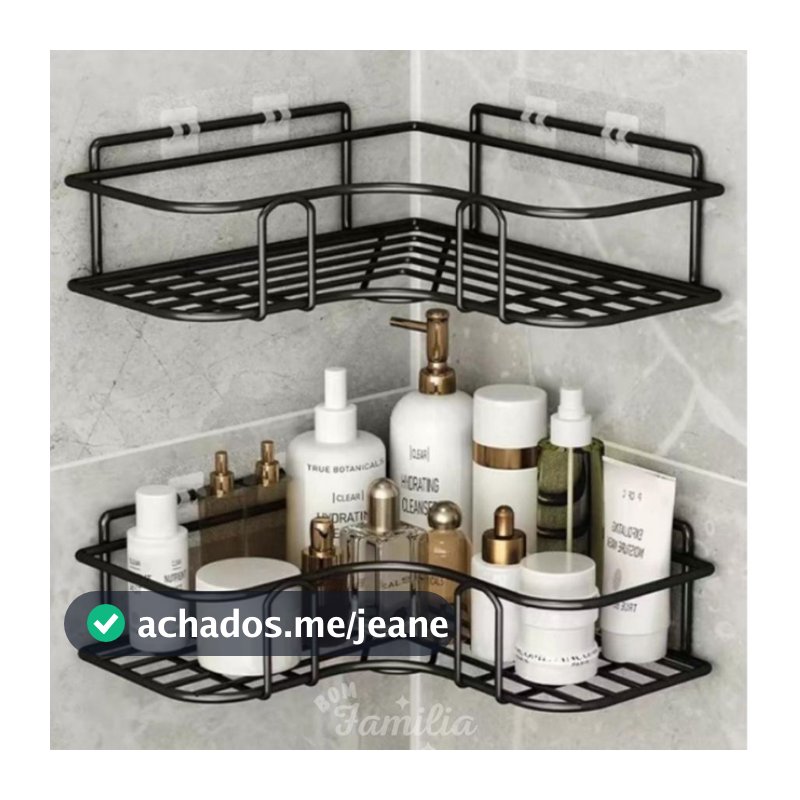 Kit Com 2 Suporte  De Canto  Com adesivos  Para Shampoo E Sabonete - BNVT