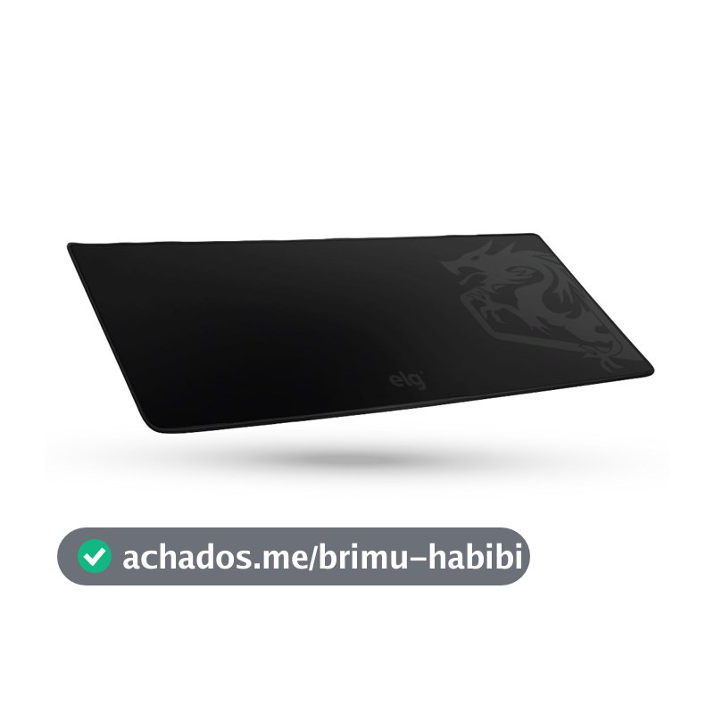 Mousepad Gamer Merak Speed, Extra Grande 90x40cm, Borda Costurada, Antiderrapante, Preto, MPMXL, ELG