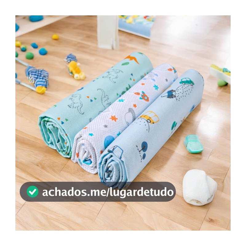 Cueiro Flanelado 80 Cm X 80 Cm 100% Algodão 3 unidades Papi