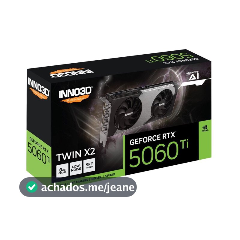 Placa de Video GeForce NVIDIA INNO3D RTX5060TI 8GB TWIN X2  GDDR7 N506T2-08D7-193075N