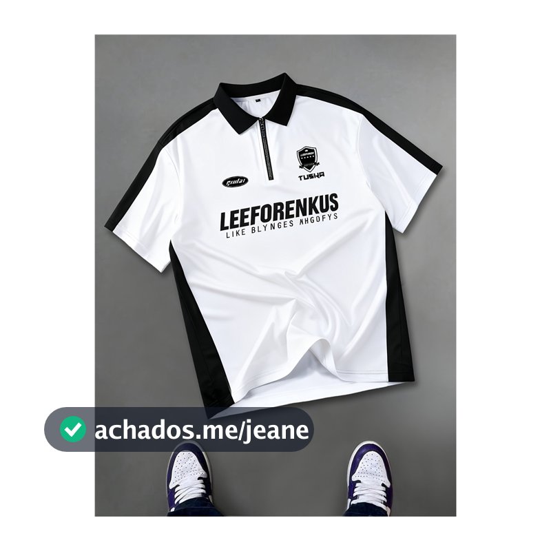 Camisa Masculina Com Letras Contrastantes – Ajuste Solto Estilo Streetwear Casual Logotipo Tushka E Texto LEEFORENKUS Go