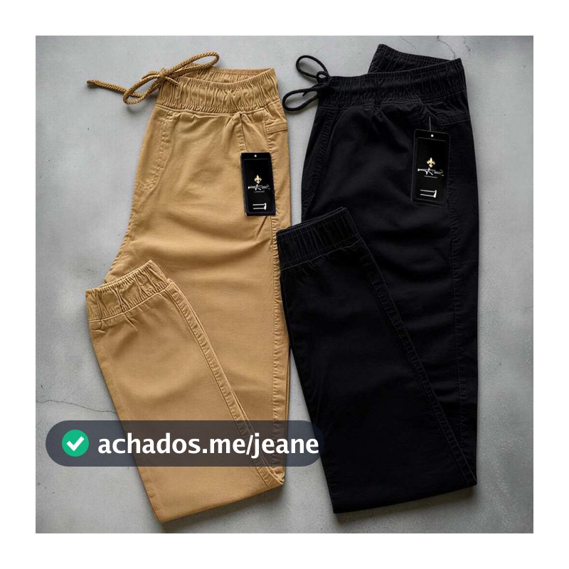 Calça Jogger Masculina Linha Premium Sarja com Punho Cintura Ajustável Casual Moda Masculina 4 Bolsos Moda homem Bonito