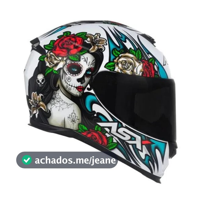 CAPACETE ASX EAGLE CATRINA BRANCO BRILHO