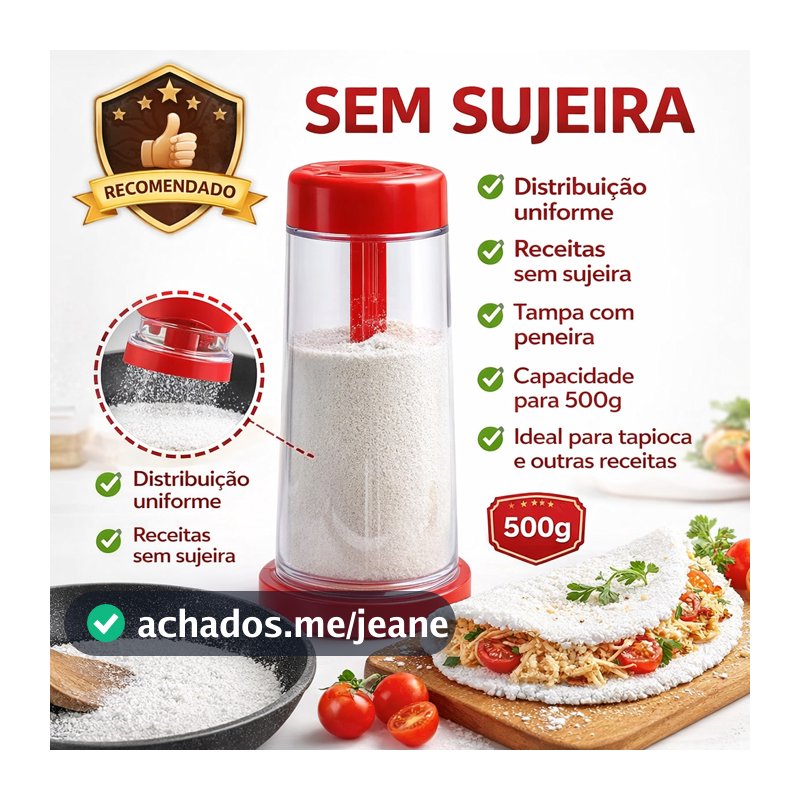 Tapioqueira Peneira Polvilhador Armazena Tapioca Beiju Farinha Cozinha Utensilio Cores Aleatorias