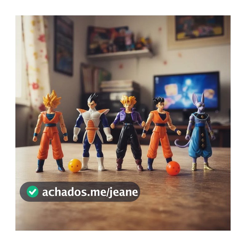 Cartela C/5 Bonecos Dragon Ball Z Goku Vegeta Trunks Gohan Bills