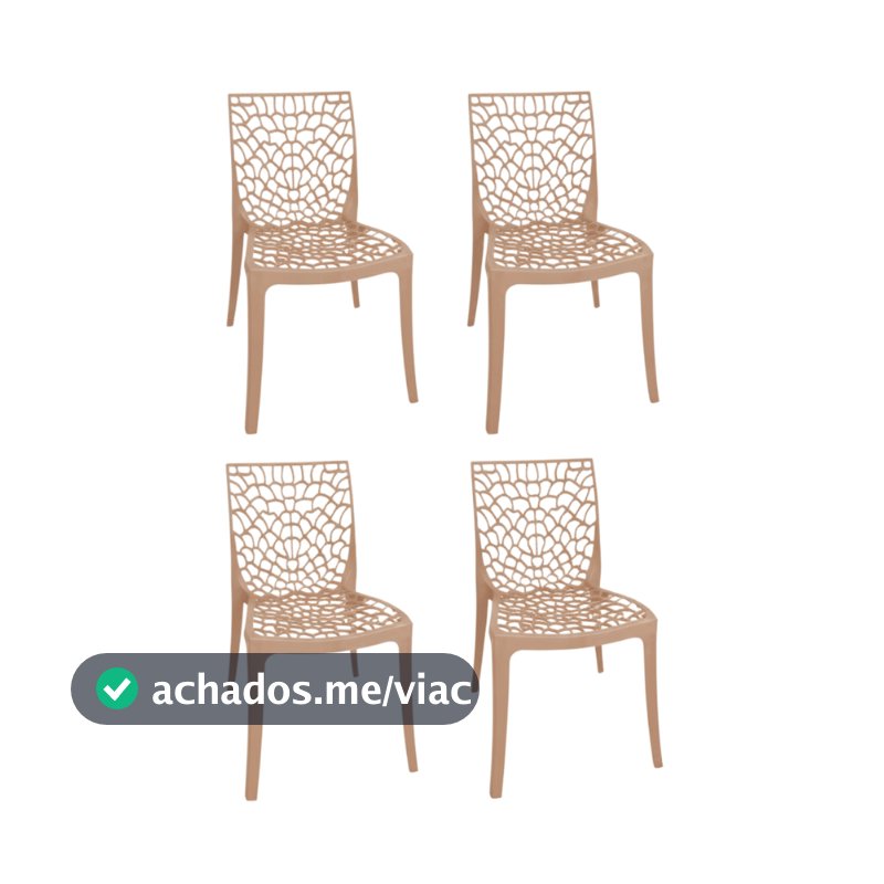 4 Cadeira de Jantar Gruvyer Nude Escritorio Area Goumet Reforçada Resistente Envio Rapido Promoção!!