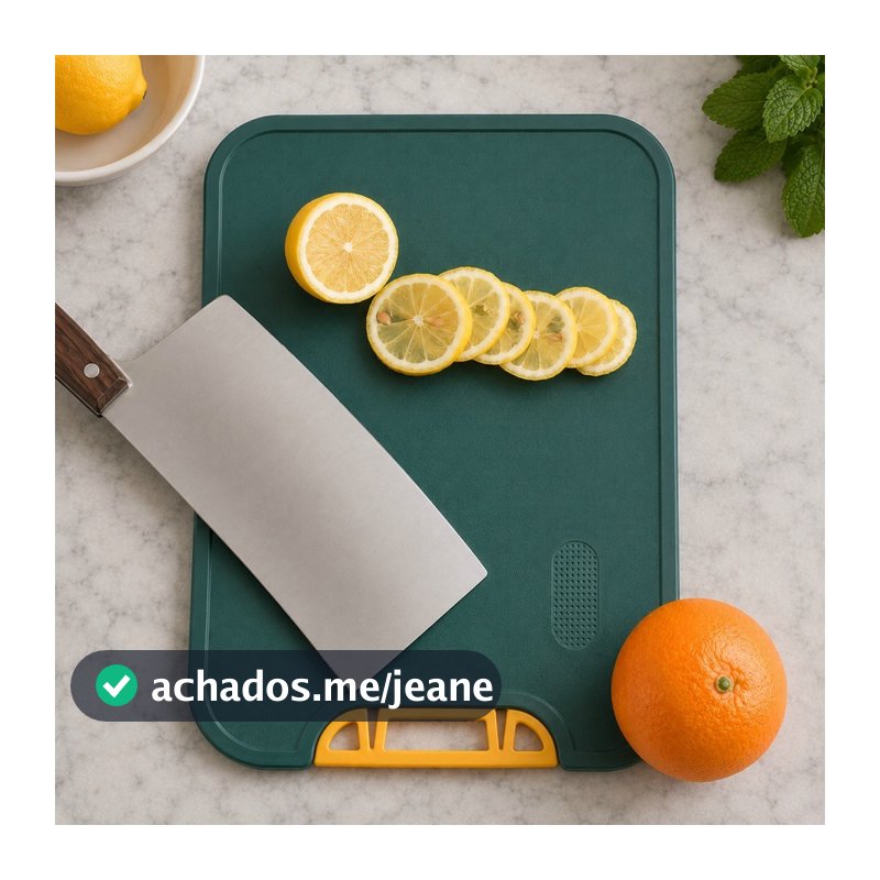 Tábua de Corte com Base para Apoio Vertical e Alça de Pendurar para Cozinha