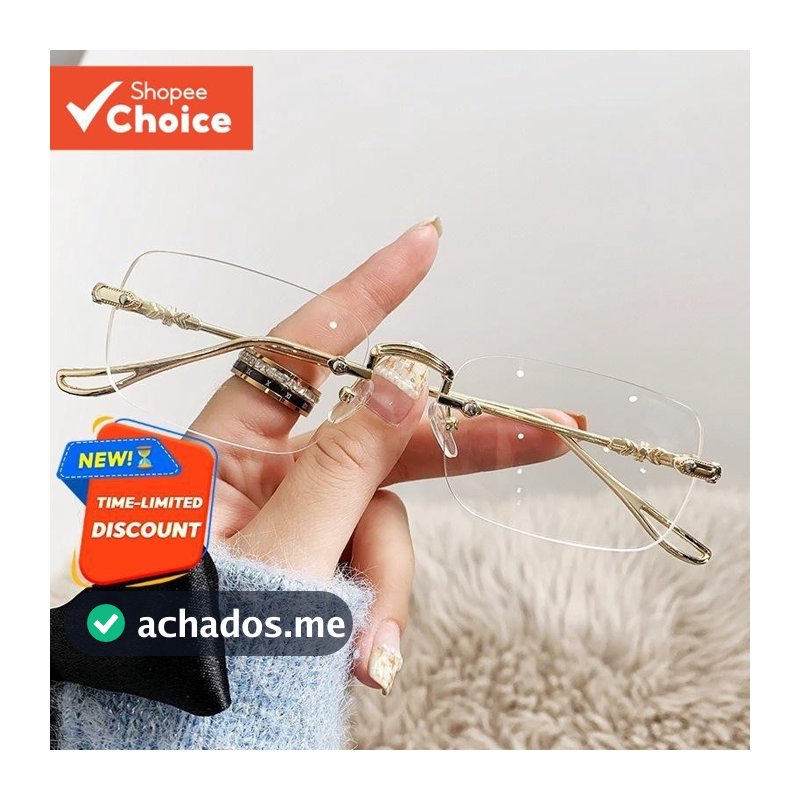 Óculos Anti-Luz Azul , Armação De Metal Leve Sem Aro Para Mulheres E Homens