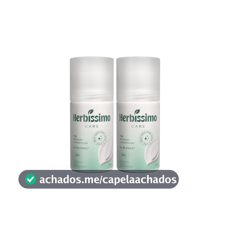 Kit Desodorante Roll-On Antitranspirante Herbíssimo Care Neutro 50Ml (2 unidades)