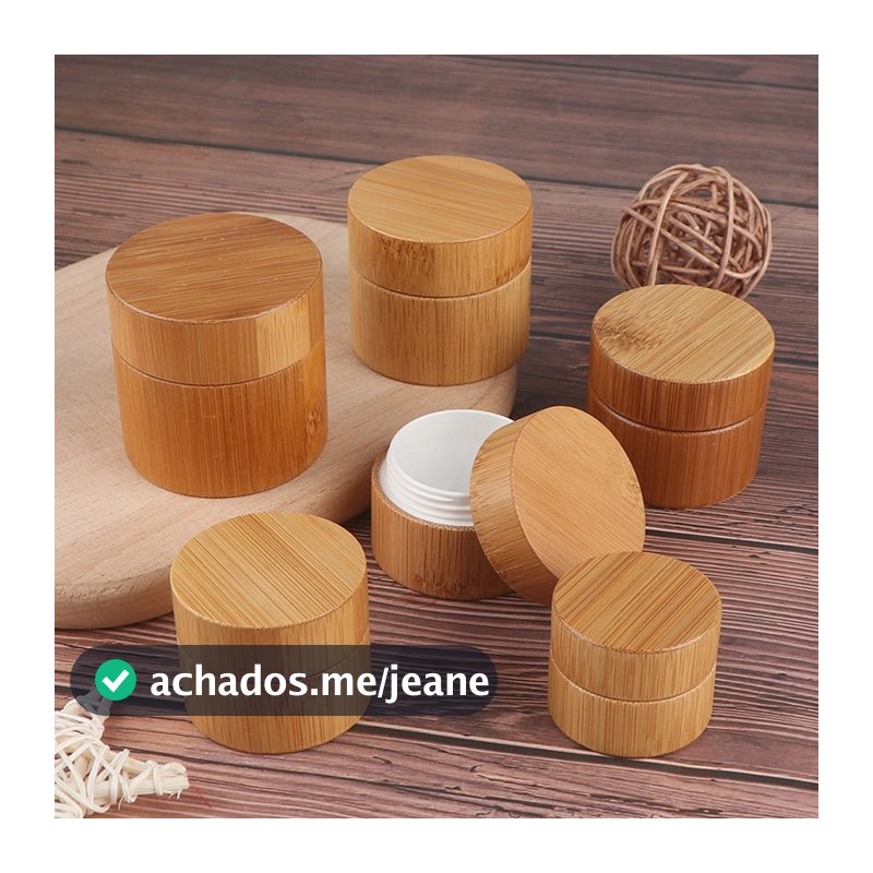 5g 10g 15g 20g 30g 50g Garrafa De Bambu Creme Jar Máscara Da Arte Do Prego Recarregável Vazio Recipiente De Maquiagem Co