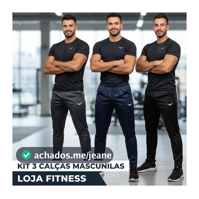 Kit 3 Calças Jogger Forrada Com Bolsos Calça Masculina Para Treino Casual Calça de Homem