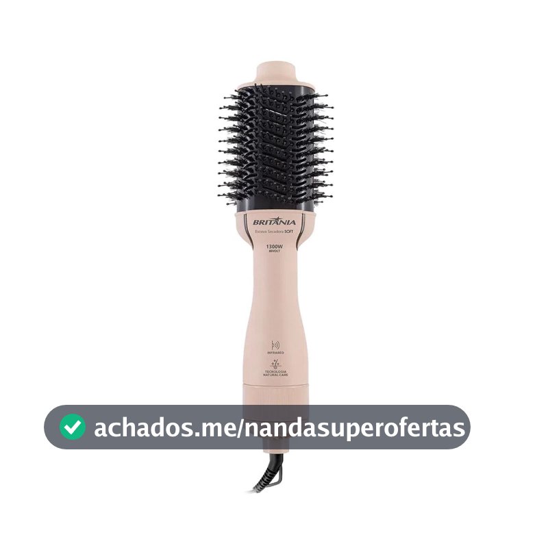 Escova Secadora Britânia Bec07r  Cabo Giratório 1300w Bivolt