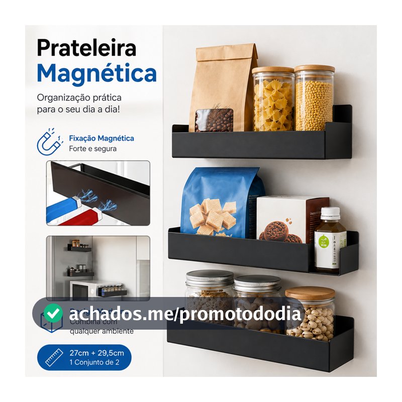 Organizador Geladeira Cozinha Suporte Magnético para Temperos Kit2 Máquina Geladeira de Lavar