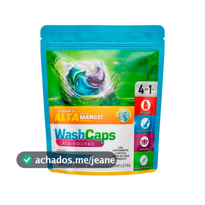 Detergente Lava Roupas Washcaps 4em1 - 16 Cápsulas