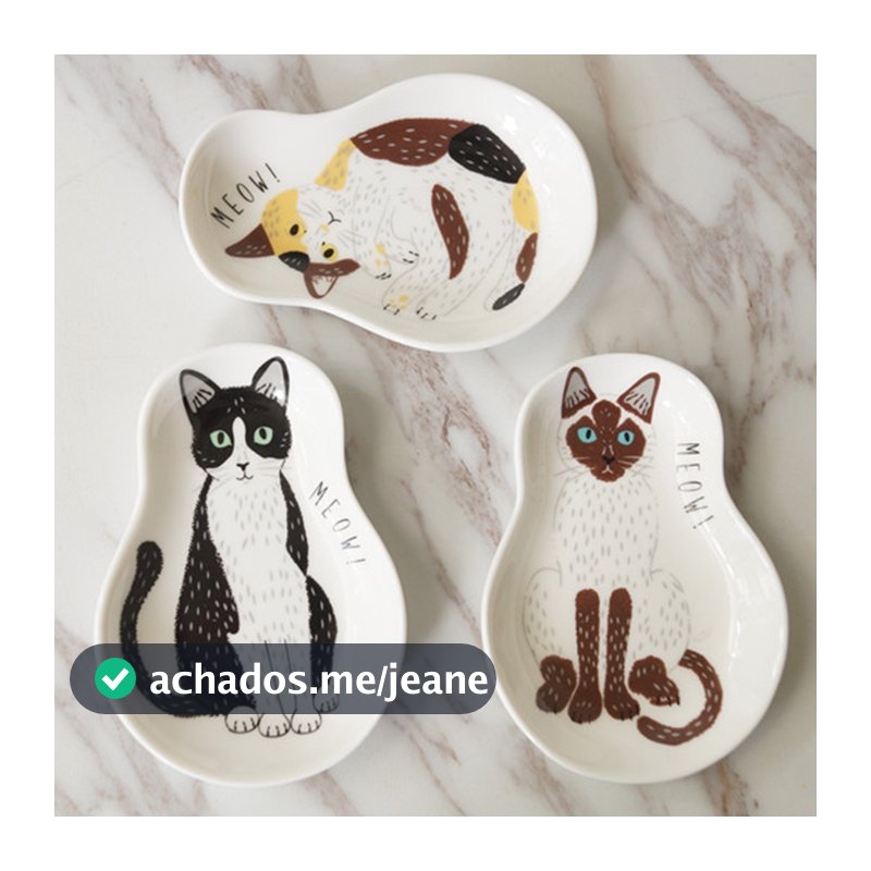 1pc Cerâmica Dos Desenhos Animados Gato Placa Bonito Japonês Talheres Prato Suprimentos De Cozinha