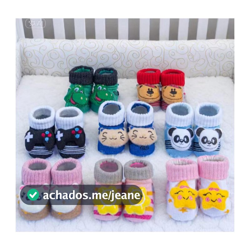 4 KIT PARES DE MEIA DE URSINHO PARA BEBE COM PELUCIA MATERNIDADE E ENXOVAL INFANTIL