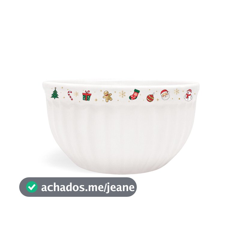 Tigela Itália Natal Cerâmica 480ml 2° LINHA DEFEITOS Feliz Natal Bowl Cumbuca Sopas Sobremesas