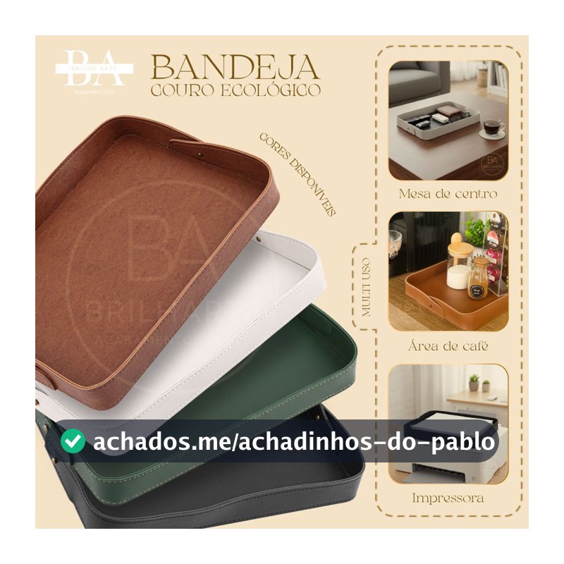 Bandeja Porta Papel A4 Couro Ecológico Organizador Mesa Escritório – Brilharte