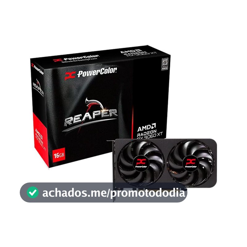 Placa de Vídeo Gpu Powercolor Amd Radeon Rx 9060xt 16gb Gddr6 128bits 16g-A