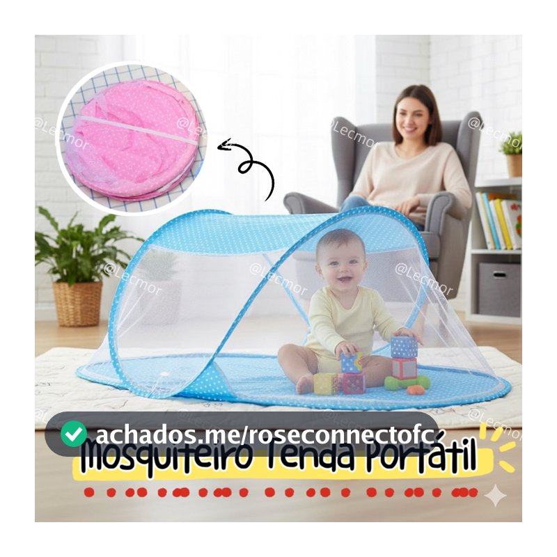 Mosquiteiro Berço Portátil Tenda para Bebê Dobrável com Fundo Cama Portátil de Viagem Proteção Anti Mosquito