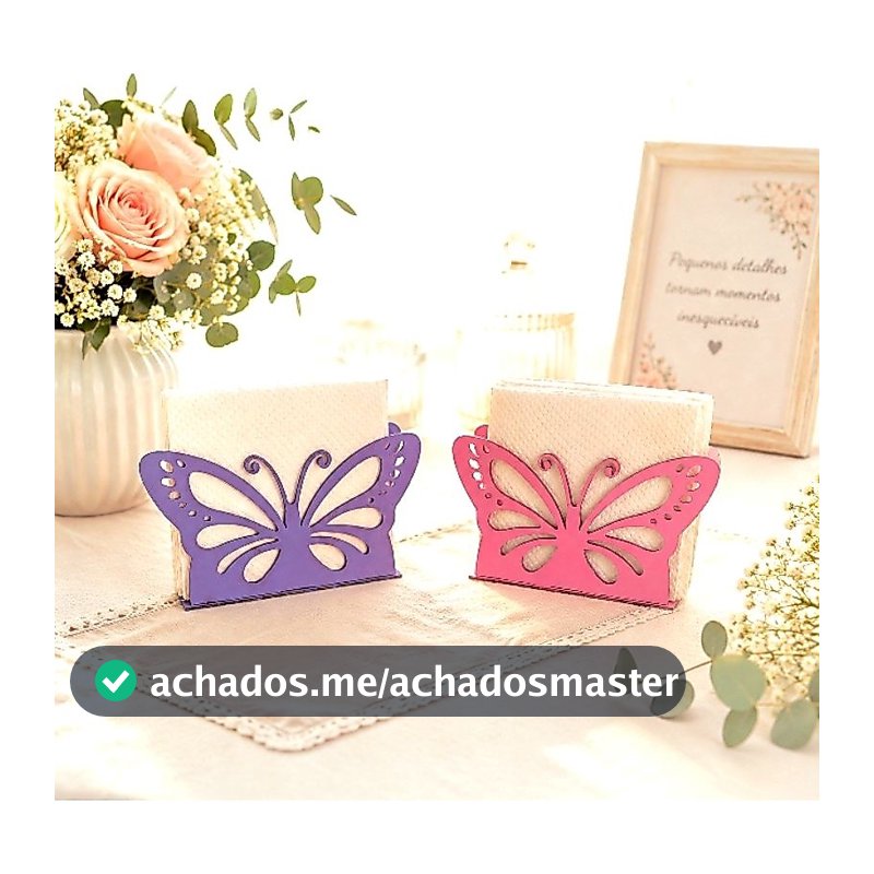 Kit Porta Guardanapos Borboleta em Mdf Centro de Mesa Festas Decorações.